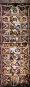 システィーナ礼拝堂の天井盛期ルネサンス ミケランジェロ Oil Paintings